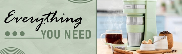 EKSPRES PRZELEWOWY Z KUBKIEM TERMICZNYM CUCINOVA ZIELONY