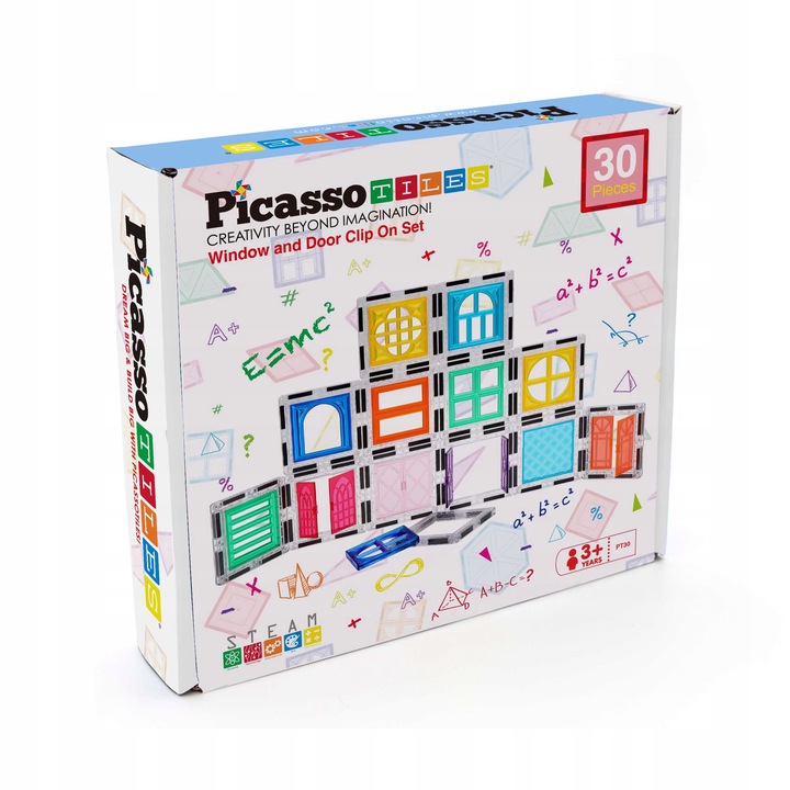 Klocki magnetyczne konstrukcyjne edukacyjne Picasso Tiles dla dzieci 30 el