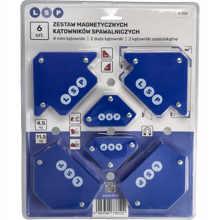 KĄTOWNIK SPAWALNICZY MAGNETYCZNY ZESTAW KĄTOWNIKÓW MAGNETYCZNYCH LSP