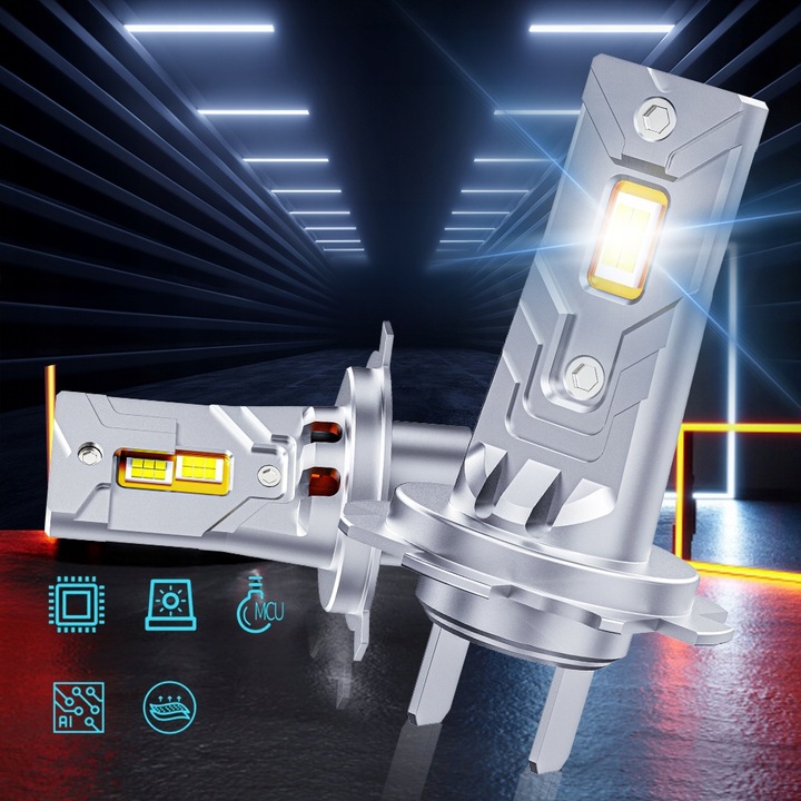 ŻARÓWKI LED H4 RETROFITY 1 do 1 5500K SUPER WHITE