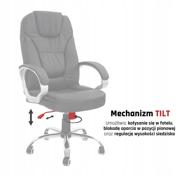 FOTEL BIUROWY OBROTOWY KRZESŁO BIUROWE OBROTOWE ERGONOMICZNY SKÓRZANY BRĄZ