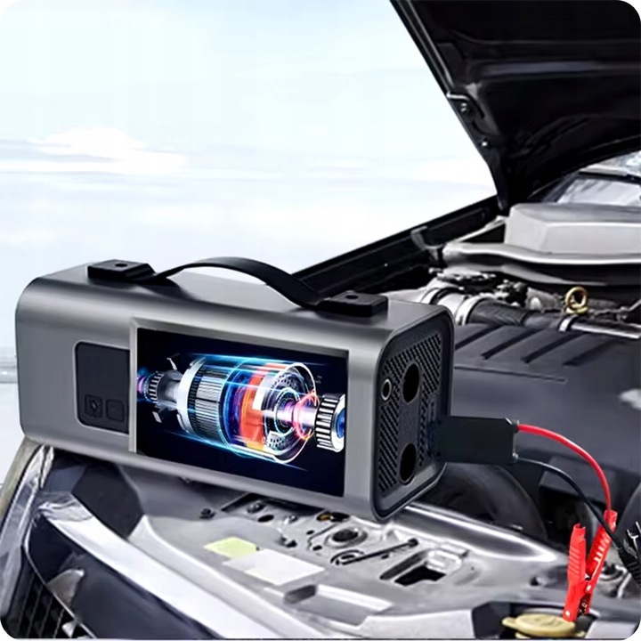 Jump Starter Booster Kompresor Samochodowy Dmuchawa Powerbank