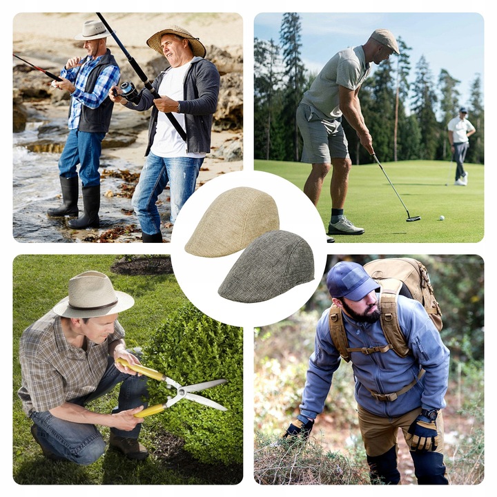 2 PAK Męski Kaszkiet Casual Oddychająca czapka gazeciarza Beret one size