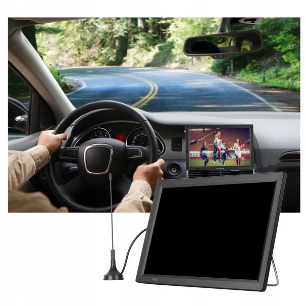 TELEWIZOR PRZENOŚNY 10" 12V/24V/230V DVB-T2 KAMPER