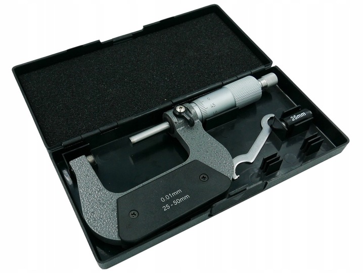 MIKROMETR ZEWNĘTRZNY 25-50 / 0,01 mm ANALOGOWY NONIUSZOWY - IV2550