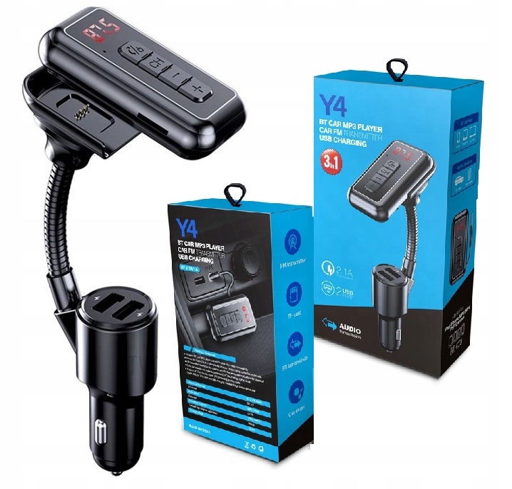 TRANSMITER FM BLUETOOTH ODBIORNIK AUX UNIWERSALNY