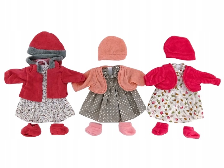 różowe BABY ubranko BORN dla lalki BOBAS sukienka PAJACYK czapka BUCIKI 403