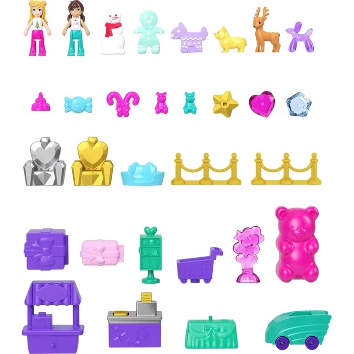 POLLY POCKET KALENDARZ ADWENTOWY 24 NIESPODZIANEK + 2 MIKRO LALKI + DOMEK