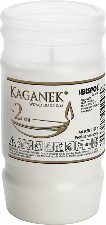 Wkłady do Zniczy 11 cm Kaganek K2N - Bispol (24 sztuk)
