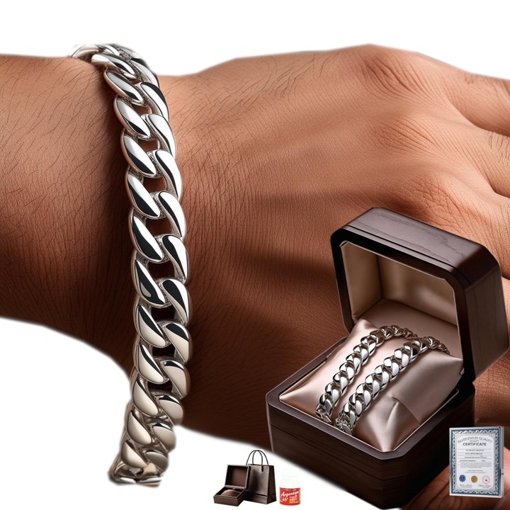 Srebrna Bransoleta Męska Pancerka 5mm/20cm Diamentowana SREBRO 925 PEŁNA