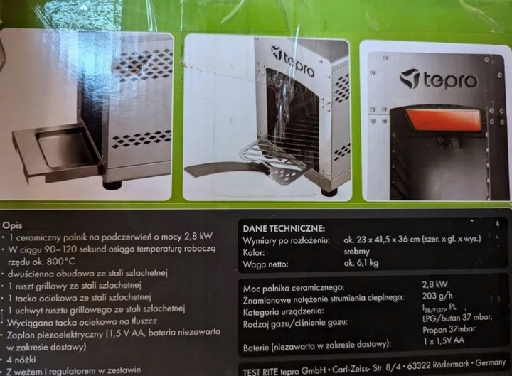 Grill gazowy do steków i nietylko TEPRO Toronto Basic 3366