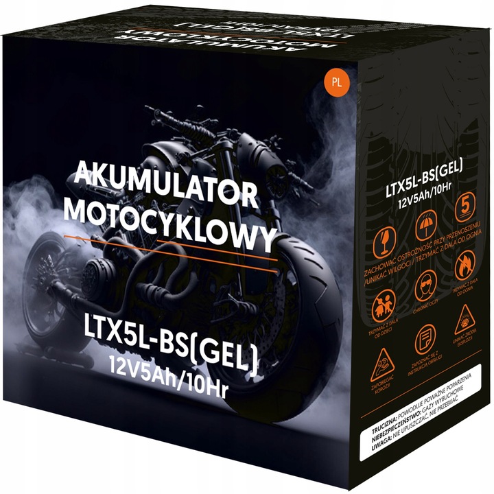 AKUMULATOR ŻELOWY DO SKUTERA MOTOCYKLA QUADA 12V 5AH PRAWY+ PRODUKCJA 2024