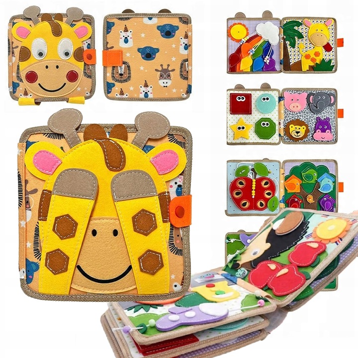 Sensoryczna Książeczka Manipulacyjna Montessori Tablica Zabawka Edukacyjna