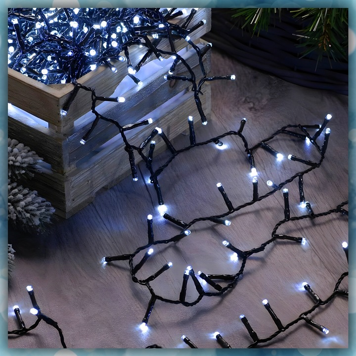 LAMPKI CHOINKOWE BIAŁY ZIMNY 300 LED WEW/ZEW NA CHOINKĘ 22 METRY 8 TRYBÓW