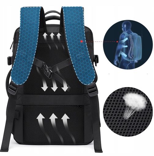 Plecak na laptopa torba podróżna bagaż podręczny USB 17,3''' I076