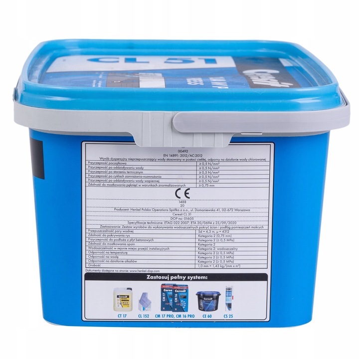 CERESIT FOLIA IZOLACYJNA W PŁYNIE CL 51 EXPRESS 1-K WYDAJNA GOTOWA 5KG