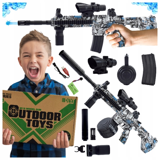 BEZPIECZNY WIELKI KARABIN NA KULKI ŻELOWE AUTOMAT MASZYNOWY PISTOLET BROŃ