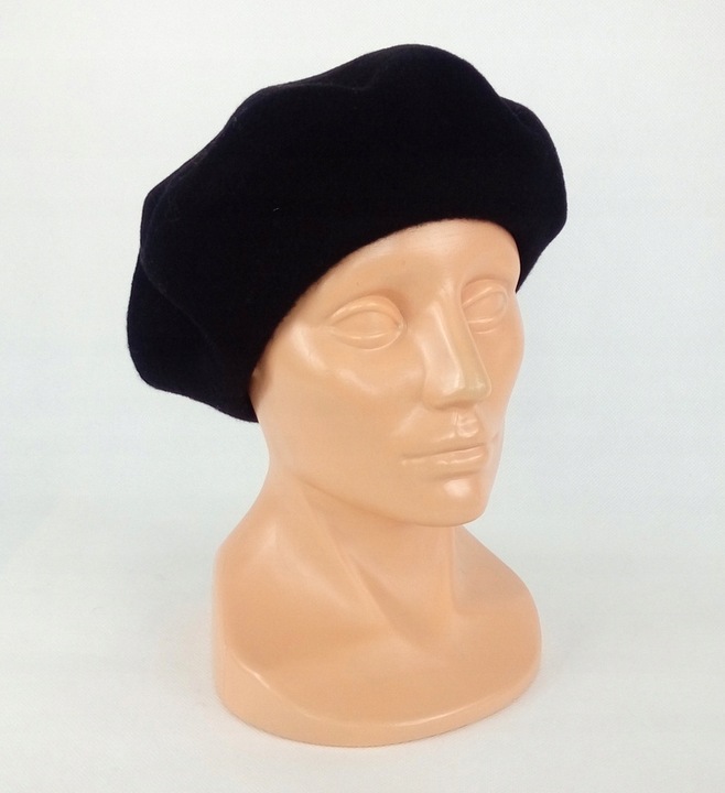 96 Klasyczny BERET FEZKO CZARNY rozm. 11,5 (duży)