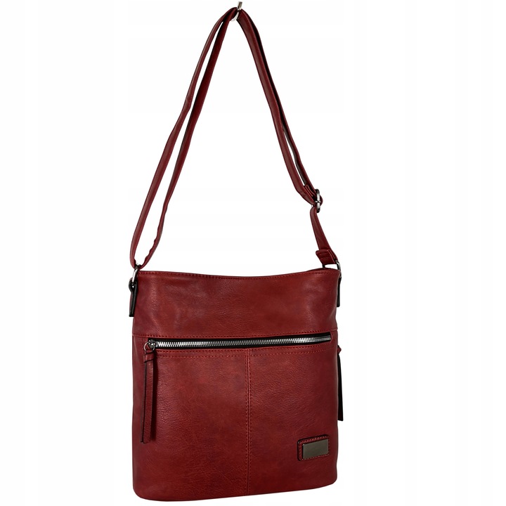 Torebka Damska Listonoszka Bordowa Torba Worek Na Ramię Długi Pasek Lekka