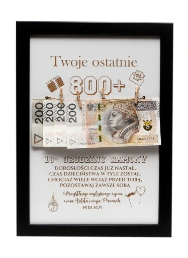 RAMKA prezent 18 URODZINY widzisz TWOJE ostatnie 800+ plus