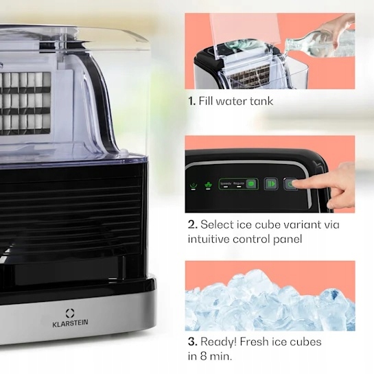 Kostkarka do lodu Klarstein Kristall Krystaliczny Przeźroczysty lód 15kg/24