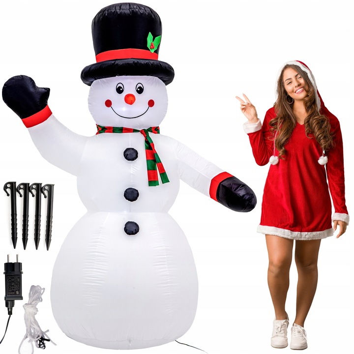 BAŁWAN nadmuchiwany ŚWIECĄCY DUŻY pompowany LED 180cm dmuchaniec JUMIhome