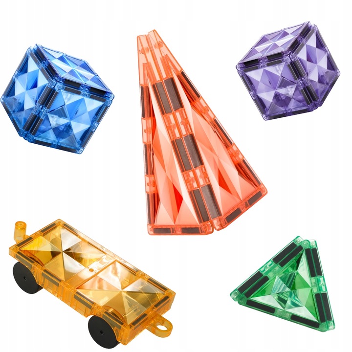 Klocki magnetyczne dla dzieci duże edukacyjne zestaw konstrukcyjny 100 el