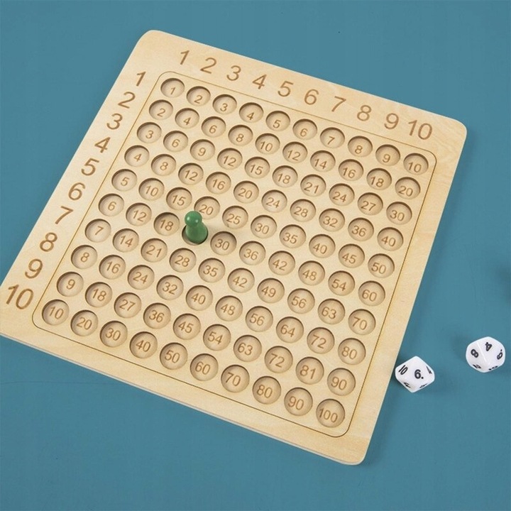 DREWNIANA TABLICZKA MNOŻENIA UKŁADANKA MONTESSORI LICZYDŁO