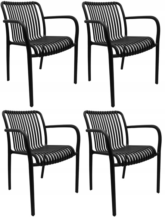 KRZESŁA OGRODOWE ZESTAW TARAS BALKON OGRÓD 4x KRZESŁO METALOWE MOCNE