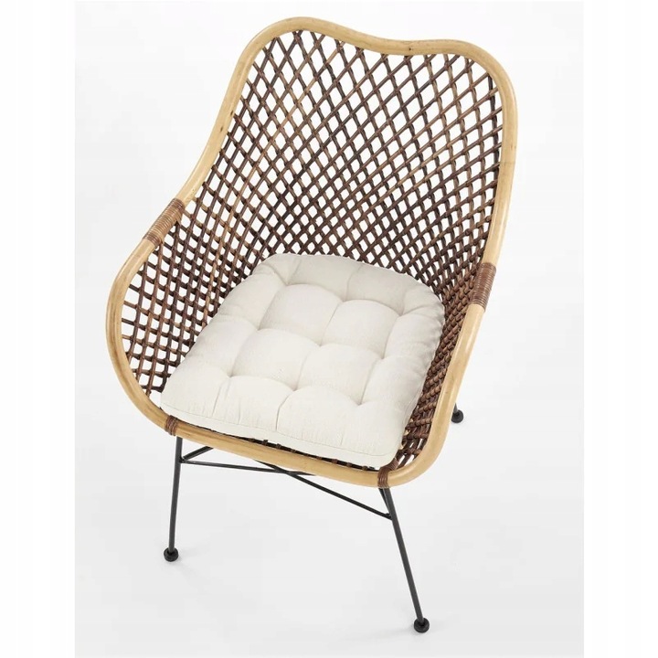 Krzesło Tarasowe do Ogrodu Balkonowe K336 z Rattanu z Podłokietnikami Boho