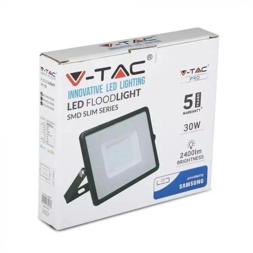 NAŚWIETLACZ LED V-TAC 30W SAMSUNG CHIP Czarny VT-30-B 4000K 2400lm