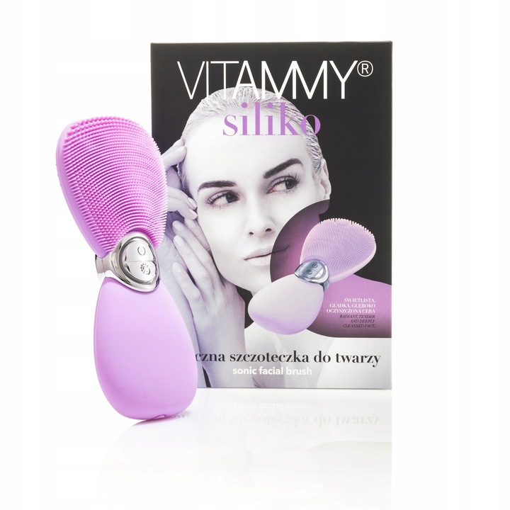 SONICZNA SZCZOTECZKA DO TWARZY PODGRZEWANA MASAŻER 2PROGRAMY VITAMMY SILIKO