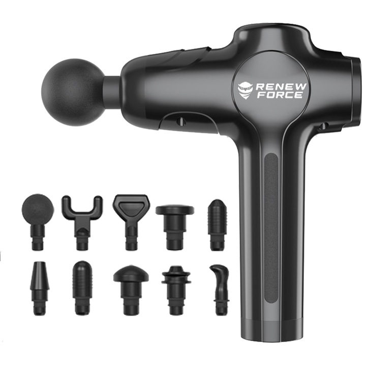 PISTOLET DO MASAŻU masażer do pleców ciała nóg karku stóp +10 KOŃCÓWEK 120W