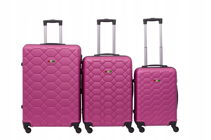 KOMPLET ZESTAW WALIZEK PODRÓŻNYCH BAGIA 3szt. AMSTERDAM