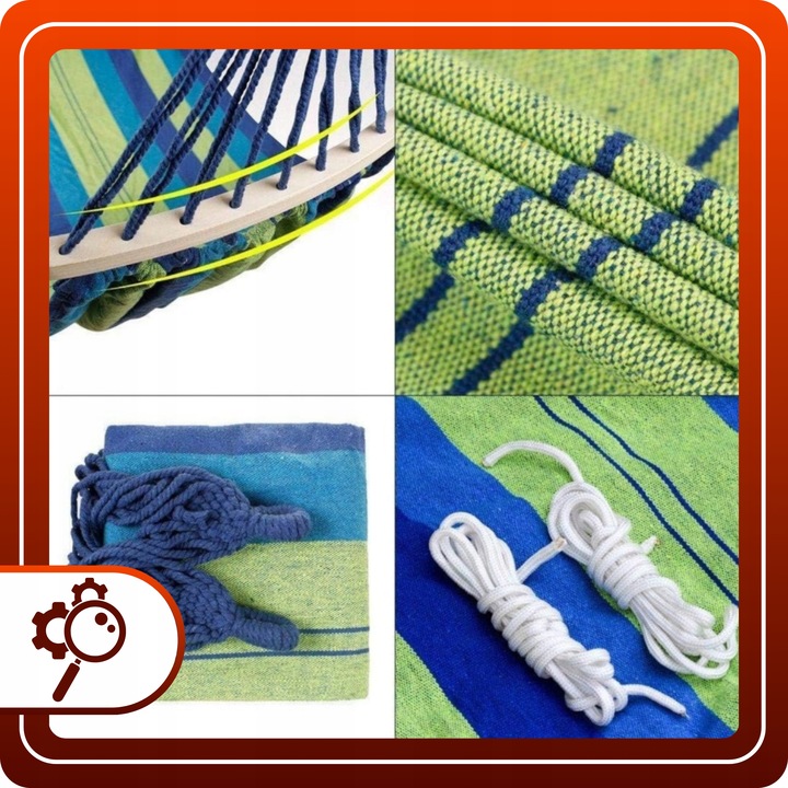 Hamak Ogrodowy XXL Bawełniany mocny turystyczny 2 osobowy huśtawka + torba