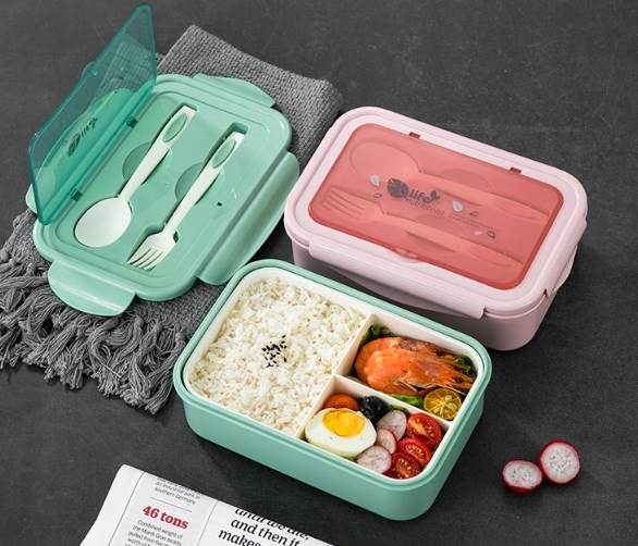 Śniadaniówka Szkoły Lunchbox Pracy Pojemnik Box Bento z Zastawa stołowa