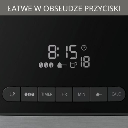 Ekspres przelewowy z wbudowanym młynkiem żarnowo-stalowy KRUPS KM8328