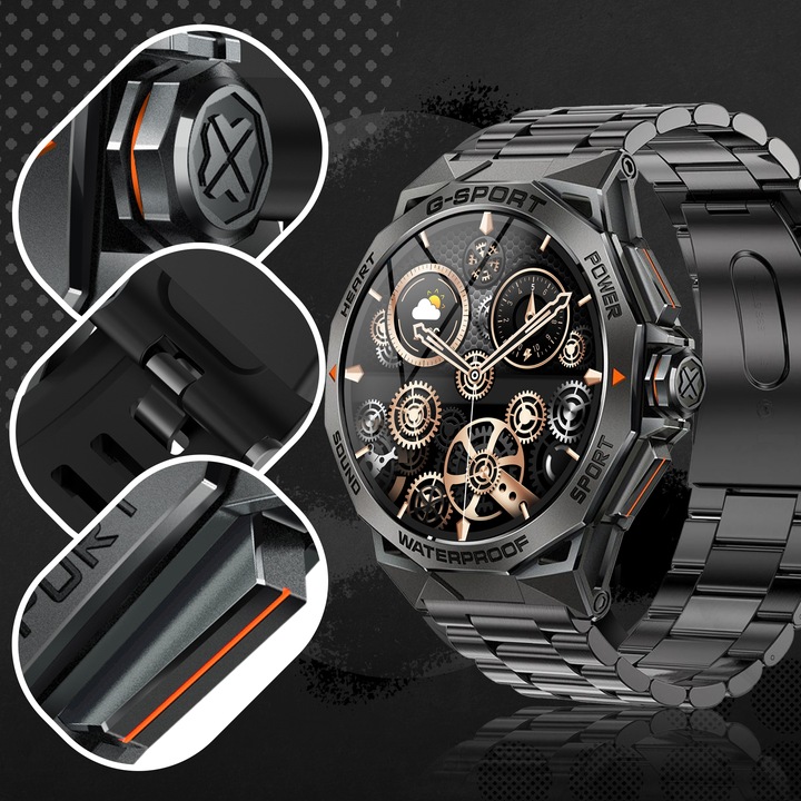 SMARTWATCH ZEGAREK MĘSKI MENU POLSKIE SPORT PULS ROZMOWY SMART WATCH AMOLED