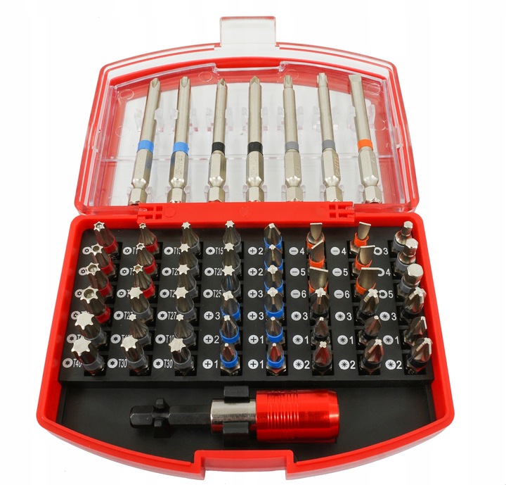 ZESTAW BITÓW KOŃCÓWEK BITY KOŃCÓWKI KLUCZE IMBUS TORX DO WKRĘTARKI + UCHWYT