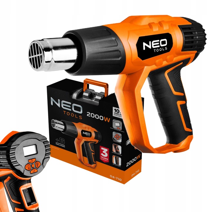 NEO SIECIOWA OPALARKA NAGRZEWNICA LCD 2000W 50 - 600C 04-710 + WALIZKA