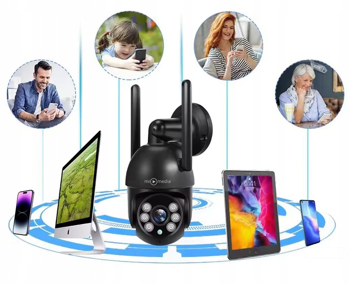 Kamera Zewnętrzna WiFi Obrotowa IP Do Monitoringu Domu Tuya 5MPx ZOOM 5Mp