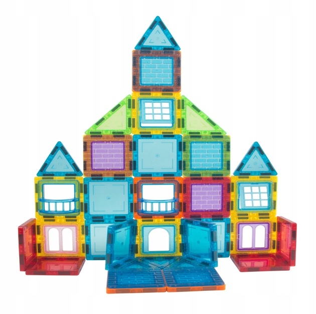 KLOCKI MAGNETYCZNE 3D MAGNETIC KONSTRUKCYJNE EDUKACYJNE PANELE ZESTAW 45 el