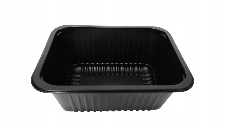 Pojemnik PP czarny do sałatek surówek dań gorących 1400ml z wieczkiem 40szt