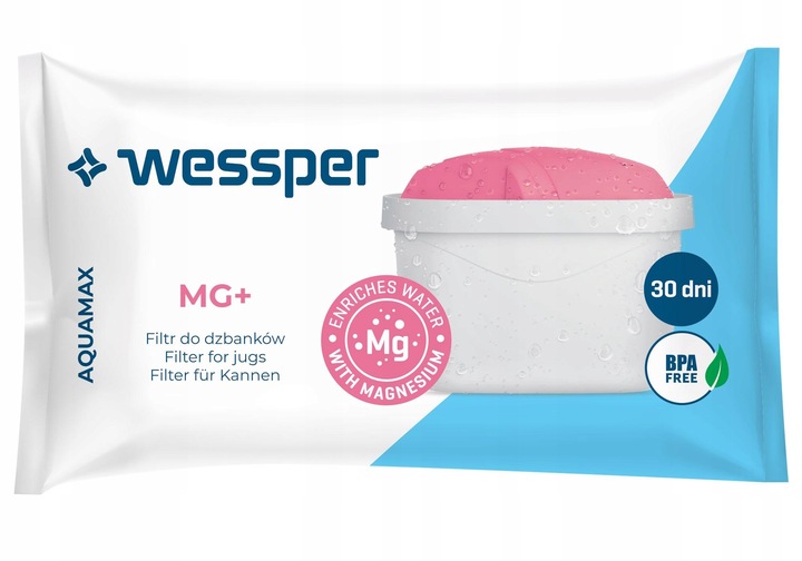 Filtry z magnezem do dzbanek Brita Marella XL - wkłady Wessper MG+ 4 szt.