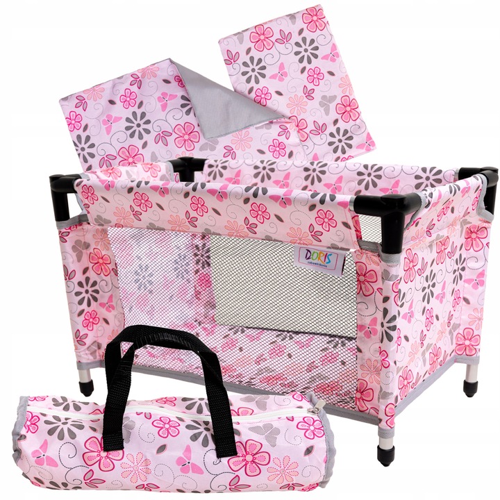 ZESTAW dla lalek ŁÓŻECZKO + KRZESEŁKO DO KARMIENIA + HUŚTAWKA dla lalki