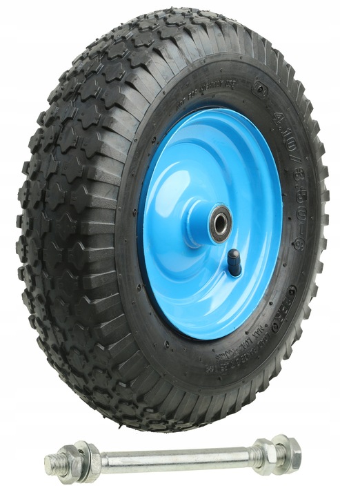 KOŁO KÓŁKO DO TACZKI TACZEK WÓZKA 4.10/3.50-6 2PR POMPOWANE OTWÓR 12 + OŚKA