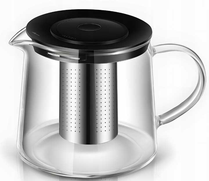 SZKLANY DZBANEK ZAPARZACZ DO HERBATY ZIÓŁ STALOWE SITKO 1,5L