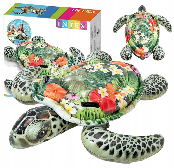 Dmuchany Materac Żółw Morski do Basenu na Plażę nad Wodę 191 x 170 cm INTEX