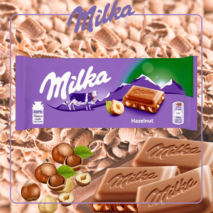MILKA Czekolada HAZELNUTS ORZECHOWA 8x100g