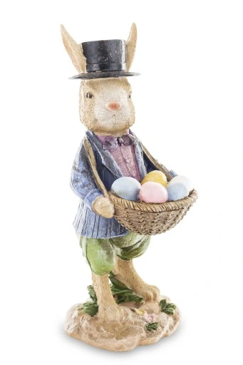 FIGURKA - WIELKANOCNY ZAJĄC KRÓLIK Z PISANKAMI III